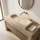 Classic Light Travertine Rectangular Vessel Sink - 48x22x5" - Honed and Filled