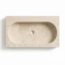 Classic Light Travertine Rectangular Vessel Sink - 48x22x5" - Honed and Filled