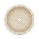 Classic Light Travertine Round Drop-in Sink - 16x16x6" - Honed and Partially Filled
