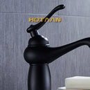 Classic matte black brass basin faucet bathroom curved spout mixer
