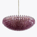 Classic pink & amber glass chandelier dining room lighting