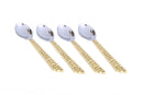 Set Of 4 Dessert Spoons With Mosaic Design - 5"L