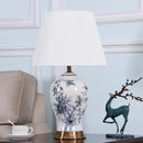Classic white and black porcelain table lamp – living room decor