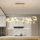 Classic white & gold leaf pendant lamp dining room lighting