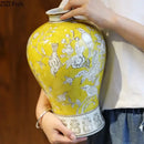 DecorBites™ Blue & White Porcelain Vase for Classical Flower Arrangement & Room Aesthetic