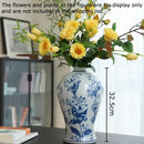 DecorBites™ Blue & White Porcelain Vase for Classical Flower Arrangement & Room Aesthetic
