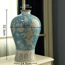 DecorBites™ Blue & White Porcelain Vase for Classical Flower Arrangement & Room Aesthetic