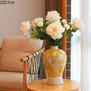 DecorBites™ Blue & White Porcelain Vase for Classical Flower Arrangement & Room Aesthetic