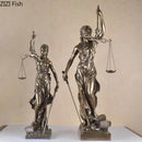 Classical bronze justice goddess resin sculpture living room decor
