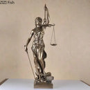 Classical bronze justice goddess resin sculpture living room decor