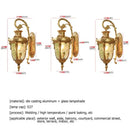 Classical bronze led outdoor wall lamp with textured glass panels