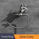 DecorBites™ Bronze Towel Rack: Wall Mounted Brush Towel Ring for Romantic Series Shower Room