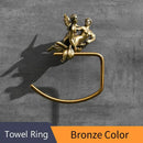 DecorBites™ Bronze Towel Rack: Wall Mounted Brush Towel Ring for Romantic Series Shower Room