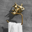 DecorBites™ Bronze Towel Rack: Wall Mounted Brush Towel Ring for Romantic Series Shower Room