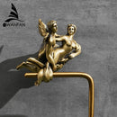 DecorBites™ Bronze Towel Rack: Wall Mounted Brush Towel Ring for Romantic Series Shower Room