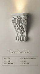Classical ornate white cream resin wall lamp living room light
