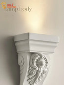 Classical ornate white cream resin wall lamp living room light