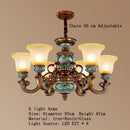 Classical resin chandelier bronze & turquoise living room light