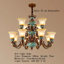 Classical resin chandelier bronze & turquoise living room light