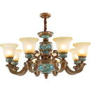 Classical resin chandelier bronze & turquoise living room light