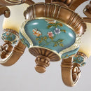 Classical resin chandelier bronze & turquoise living room light