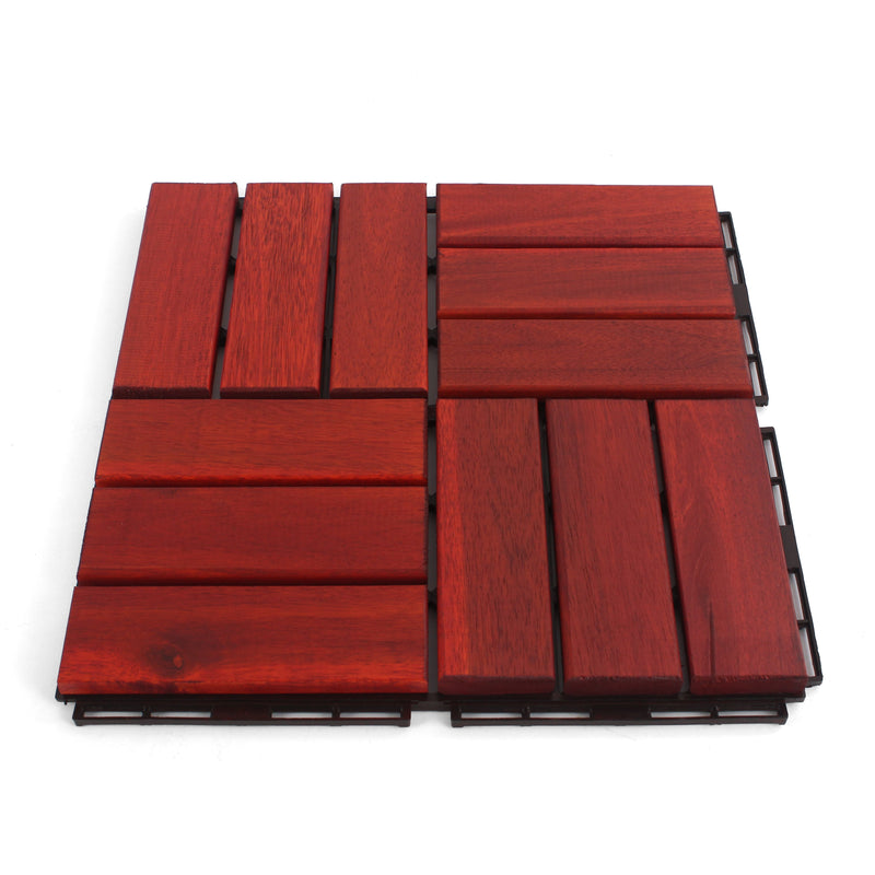 Clay Checkered Wood Deck Tiles