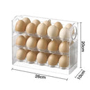 Clear 30 grid multi tier auto flip egg holder dispenser kitchen storage