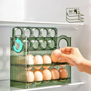 Clear 30 grid multi tier auto flip egg holder dispenser kitchen storage