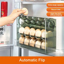 Clear 30 grid multi tier auto flip egg holder dispenser kitchen storage