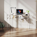 Clear Acrylic Desk with Open Storage for Home Office