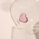 Clear and blue heart tumbler mug kitchen glassware gift