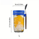 Clear borosilicate drinking glasses set kitchen yogurt jars with lid