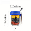 Clear borosilicate drinking glasses set kitchen yogurt jars with lid