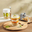 Clear borosilicate drinking glasses set kitchen yogurt jars with lid