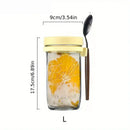 Clear borosilicate drinking glasses set kitchen yogurt jars with lid