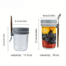 Clear borosilicate drinking glasses set kitchen yogurt jars with lid