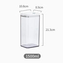 Clear bulk hermetic food storage containers with white lids kitchen