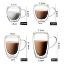 Clear double wall high borosilicate glass mug dining room coffee cup