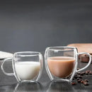 Clear double wall high borosilicate glass mug dining room coffee cup