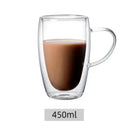 Clear double wall high borosilicate glass mug dining room coffee cup