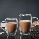 Clear double wall high borosilicate glass mug dining room coffee cup