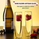 Clear double wall stemless champagne glasses 6pcs – dining room set