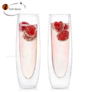 Clear double wall stemless champagne glasses 6pcs – dining room set
