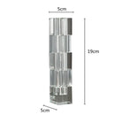 Clear fluted geometric glass vase stack living room flower decor