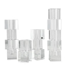 Clear fluted geometric glass vase stack living room flower decor