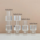 Clear fluted geometric glass vase stack living room flower decor