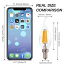 Clear glass candelabra dimmable chandelier led bulbs dining room 12-pack