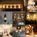 Clear glass candelabra dimmable chandelier led bulbs dining room 12-pack