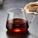 Clear glass coffee pot with measurement markings for kitchen