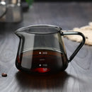Clear glass coffee pot with measurement markings for kitchen